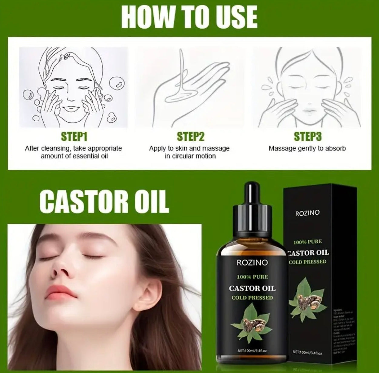 Rozino Castor Hair Oil – Strengthen, Nourish & Restore Your Hair